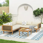 Christopher Knight Home - Set Divani Sezionali da Esterno con Cuscini Impermeabili - Salotto da Esterno di Lusso