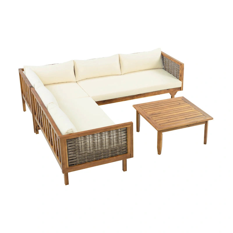 Christopher Knight Home - Set Divani Sezionali da Esterno con Cuscini Impermeabili - Salotto da Esterno di Lusso