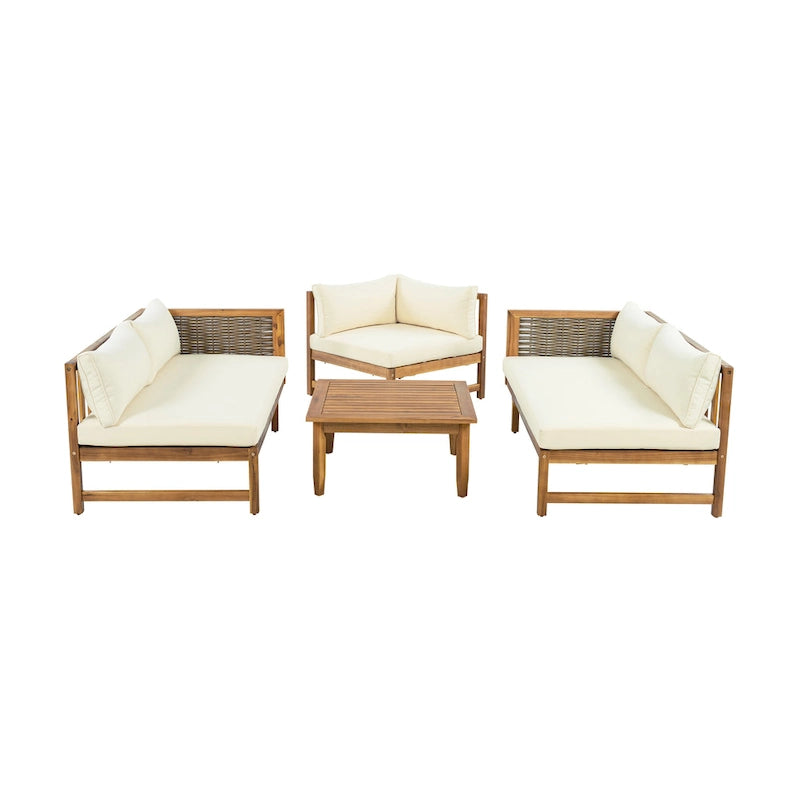 Christopher Knight Home - Set Divani Sezionali da Esterno con Cuscini Impermeabili - Salotto da Esterno di Lusso