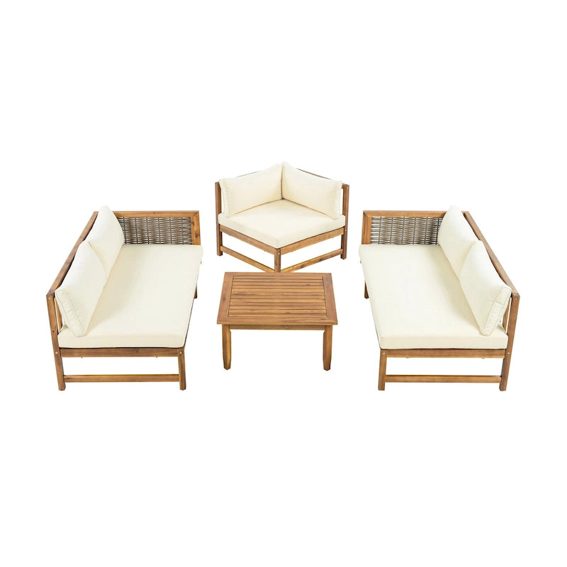 Christopher Knight Home - Set Divani Sezionali da Esterno con Cuscini Impermeabili - Salotto da Esterno di Lusso