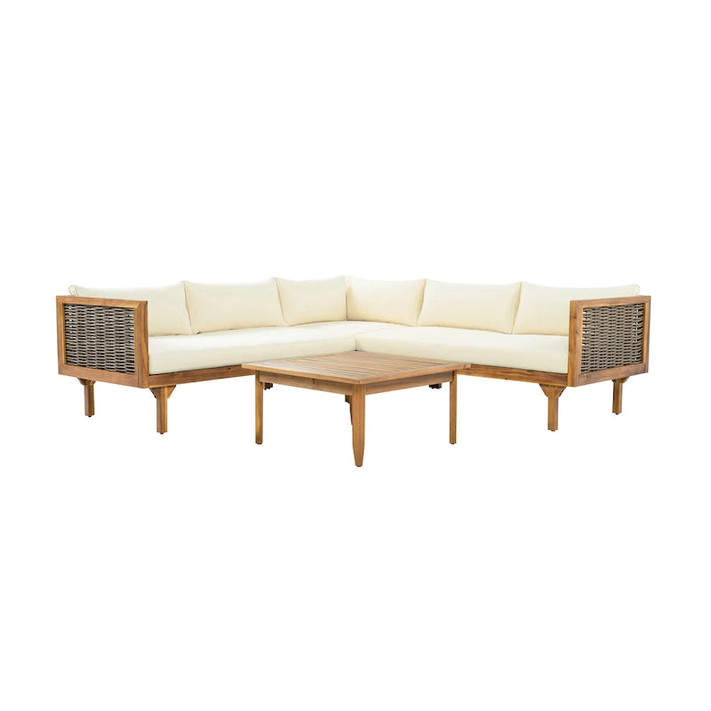 Christopher Knight Home - Set Divani Sezionali da Esterno con Cuscini Impermeabili - Salotto da Esterno di Lusso