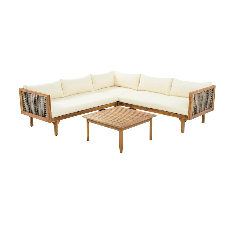 Christopher Knight Home - Set Divani Sezionali da Esterno con Cuscini Impermeabili - Salotto da Esterno di Lusso