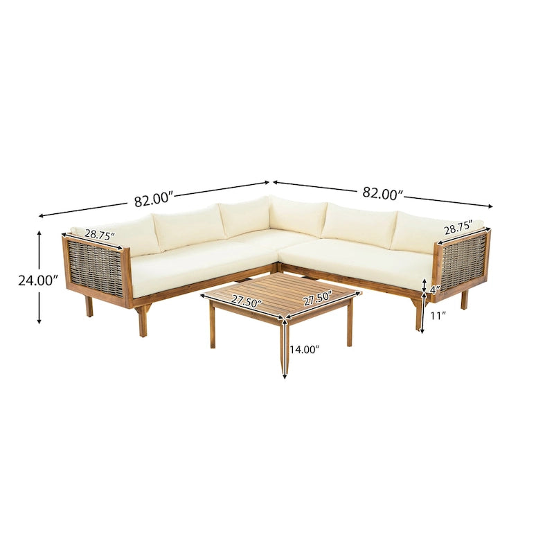 Christopher Knight Home - Set Divani Sezionali da Esterno con Cuscini Impermeabili - Salotto da Esterno di Lusso