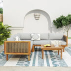 Christopher Knight Home - Set Divani Sezionali da Esterno con Cuscini Impermeabili - Salotto da Esterno di Lusso