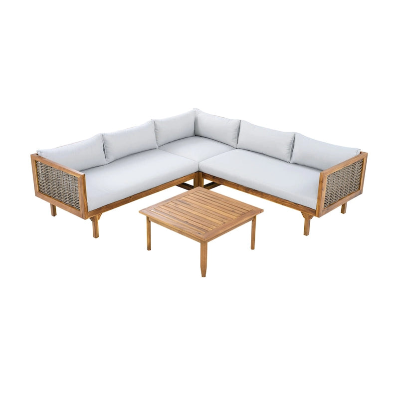 Christopher Knight Home - Set Divani Sezionali da Esterno con Cuscini Impermeabili - Salotto da Esterno di Lusso