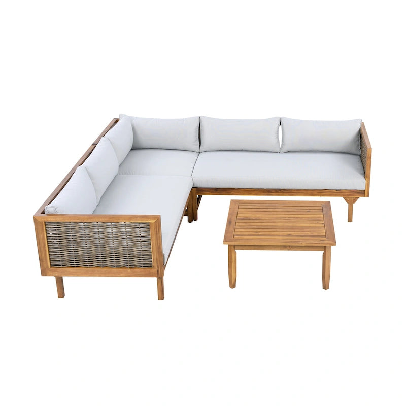 Christopher Knight Home - Set Divani Sezionali da Esterno con Cuscini Impermeabili - Salotto da Esterno di Lusso