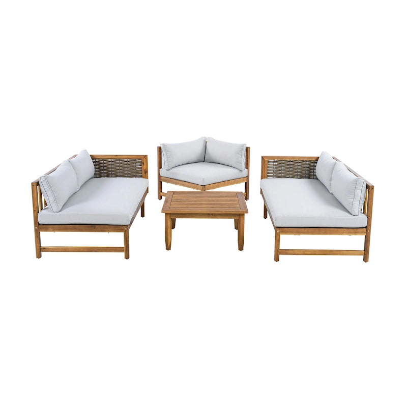 Christopher Knight Home - Set Divani Sezionali da Esterno con Cuscini Impermeabili - Salotto da Esterno di Lusso