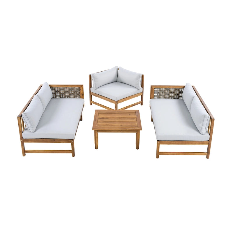 Christopher Knight Home - Set Divani Sezionali da Esterno con Cuscini Impermeabili - Salotto da Esterno di Lusso