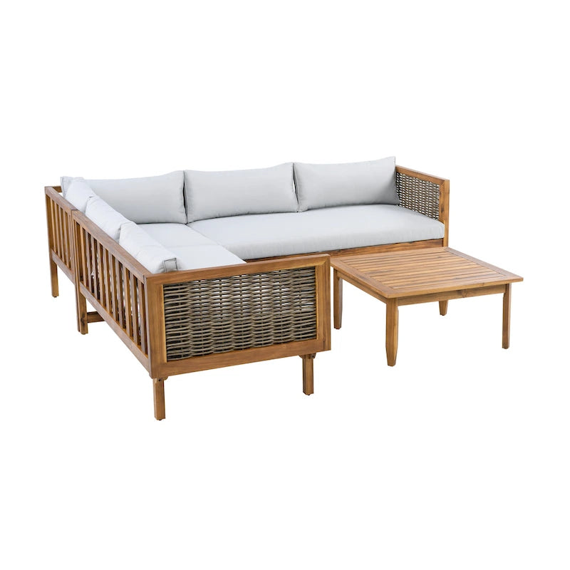Christopher Knight Home - Set Divani Sezionali da Esterno con Cuscini Impermeabili - Salotto da Esterno di Lusso