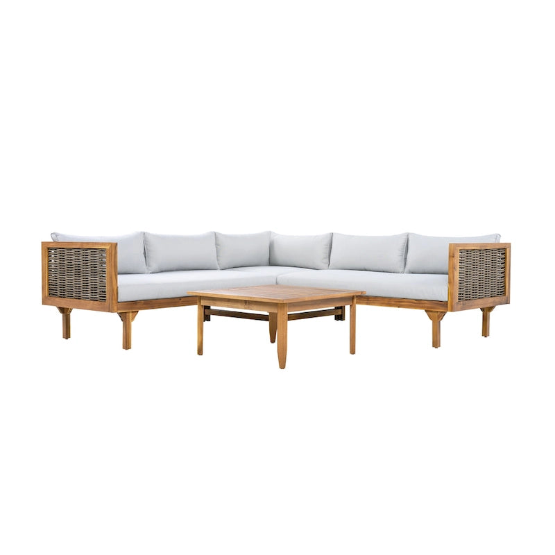 Christopher Knight Home - Set Divani Sezionali da Esterno con Cuscini Impermeabili - Salotto da Esterno di Lusso