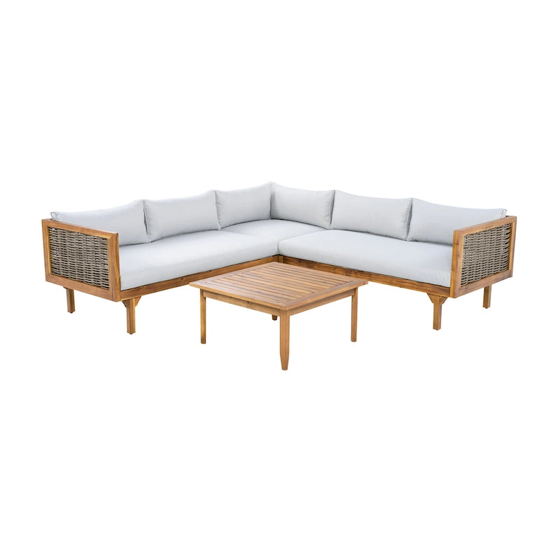 Christopher Knight Home - Set Divani Sezionali da Esterno con Cuscini Impermeabili - Salotto da Esterno di Lusso