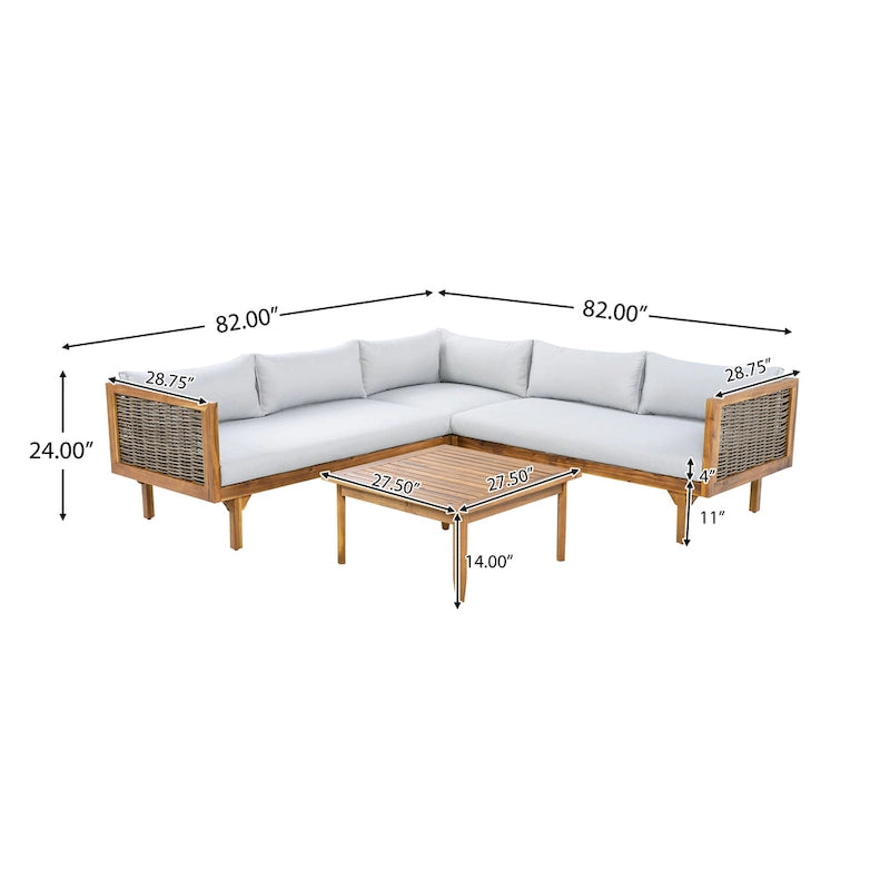 Christopher Knight Home - Set Divani Sezionali da Esterno con Cuscini Impermeabili - Salotto da Esterno di Lusso