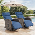 Pocassy 2 pz versatile sedia a sdraio da esterno con cuscino blu