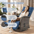Pocassy 2 pz versatile sedia a sdraio da esterno con cuscino blu