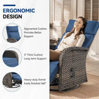 Pocassy 2 pz versatile sedia a sdraio da esterno con cuscino blu