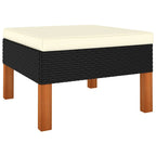 Set Divano Angolare Modulare da Esterno 3 pz, Rattan Sintetico Nero Poliestere Avorio