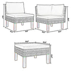 Set Divano Angolare Modulare da Esterno 3 pz, Rattan Sintetico Nero Poliestere Avorio