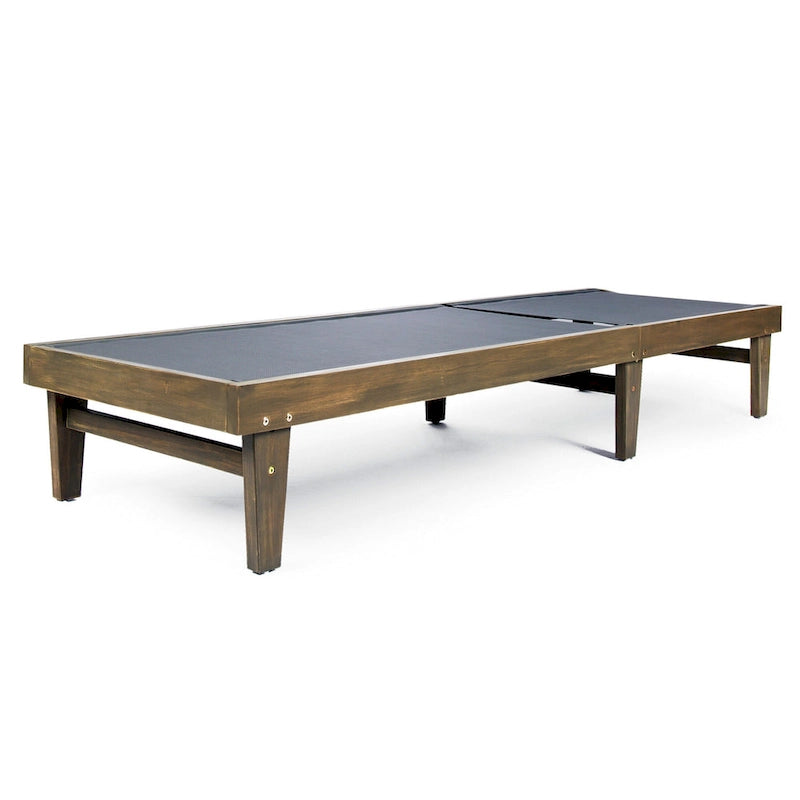 Chaise longue da esterno Liam, seduta in mesh da 78 pollici, struttura in legno di acacia grigio scuro