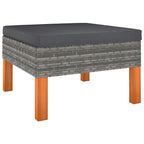 Feno Set Divano Lounge Modulare da Esterno 4 Pezzi, 2 Pouf, Rattan Grigio Scuro
