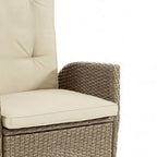 Ankia Poltrona Reclinabile Manuale da Esterno da 25 Pollici, Set da 2, Rattan Marrone, Beige