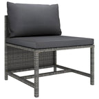 Set Divano Modulare da Esterno Ley 3 Pezzi, Poliestere Grigio Scuro, Polyrattan