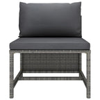 Set Divano Modulare da Esterno Ley 3 Pezzi, Poliestere Grigio Scuro, Polyrattan