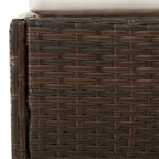 Daybed da esterno per giardino, cuscini in poliestere bianco, rattan sintetico marrone
