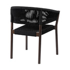 Ensemble de deux chaises de salle à manger d'extérieur en bois massif noir 26