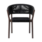 Ensemble de deux chaises de salle à manger d'extérieur en bois massif noir 26