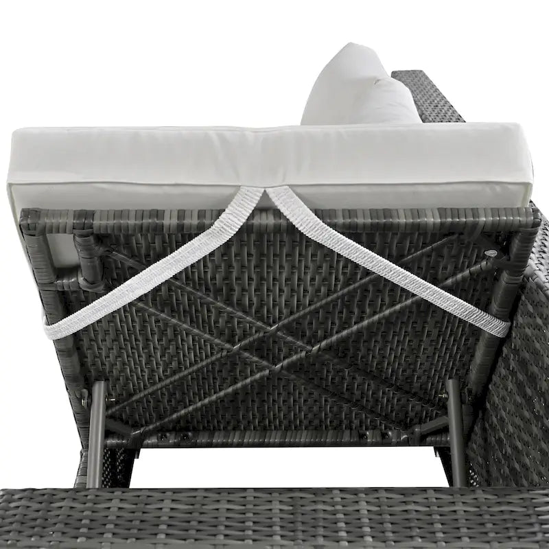 Set di mobili da esterno a 6 pezzi, set da conversazione per patio per tutte le stagioni, set divano in rattan con contenitore e tavolo in vetro temperato