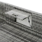 Ensemble de canapé d'extérieur en rotin PE 5 pièces, mobilier de conversation pour patio avec table basse relevable et canapé-lit.
