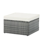 Ensemble de canapé d'extérieur en rotin PE 5 pièces, mobilier de conversation pour patio avec table basse relevable et canapé-lit.