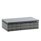 Ensemble de canapé d'extérieur en rotin PE 5 pièces, mobilier de conversation pour patio avec table basse relevable et canapé-lit.