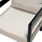 Set di mobili da esterno 4 pezzi, Set da conversazione per patio resistente alle intemperie con cuscini resistenti, Poltrona e tavolino da caffè