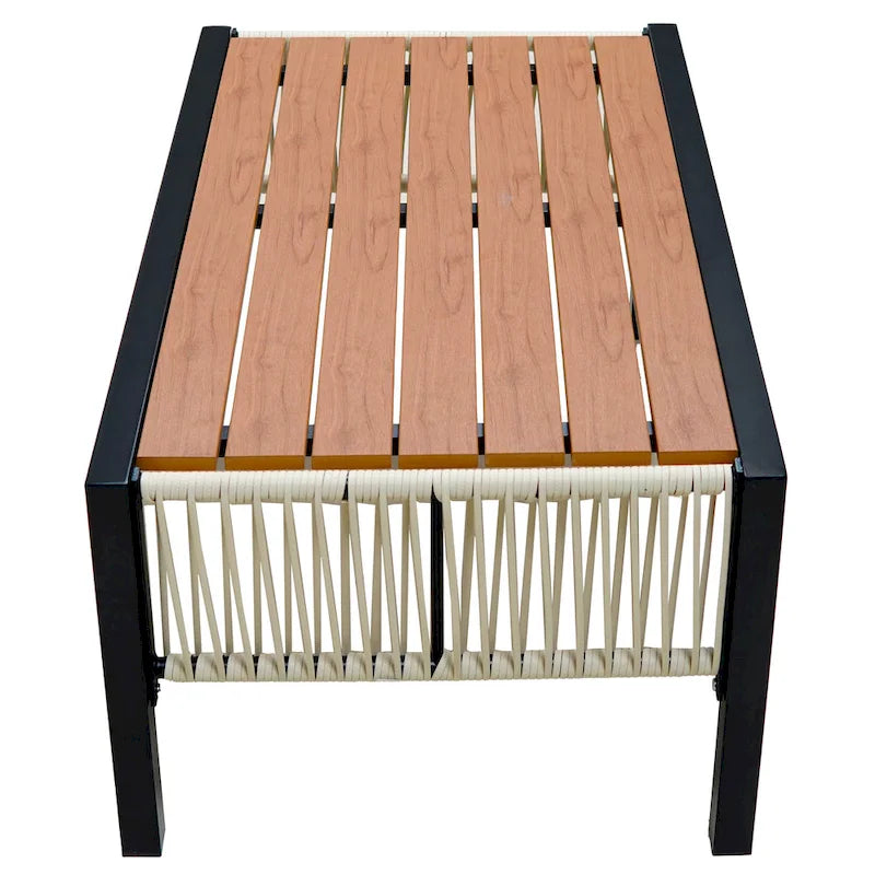 Set di mobili da esterno 4 pezzi, Set da conversazione per patio resistente alle intemperie con cuscini resistenti, Poltrona e tavolino da caffè