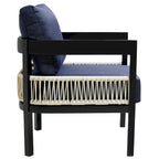 Set di mobili da esterno 4 pezzi, Set da conversazione per patio resistente alle intemperie con cuscini resistenti, Poltrona e tavolino da caffè