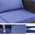 Set Mobili da Giardino a 6 Pezzi, Set Divano Sezionale da Esterno con Tettuccio e Schienale, Set Salotto da Esterno con Tavolino da Caffè
