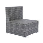 Set Divano Sezionale a L da Esterno a 8 Pezzi, Set di Mobili da Esterno in Rattan con Un Box Contenitore Sotto la Seduta e Tavolino da Caffè