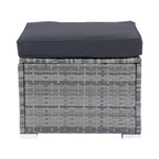 Set Divano Sezionale a L da Esterno a 8 Pezzi, Set di Mobili da Esterno in Rattan con Un Box Contenitore Sotto la Seduta e Tavolino da Caffè