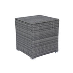 Set Divano Sezionale a L da Esterno a 8 Pezzi, Set di Mobili da Esterno in Rattan con Un Box Contenitore Sotto la Seduta e Tavolino da Caffè