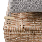 Set Divano da Esterno in Rattan da 5 Pezzi, Set di Mobili da Giardino in Vimini PE per Tutte le Stagioni con 2 Tavolini Laterali Estensibili e Tavolo