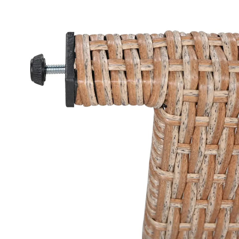 Set Divano da Esterno in Rattan da 5 Pezzi, Set di Mobili da Giardino in Vimini PE per Tutte le Stagioni con 2 Tavolini Laterali Estensibili e Tavolo