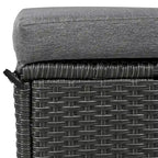 Set Divano da Esterno in Rattan da 5 Pezzi, Set di Mobili da Giardino in Vimini PE per Tutte le Stagioni con 2 Tavolini Laterali Estensibili e Tavolo