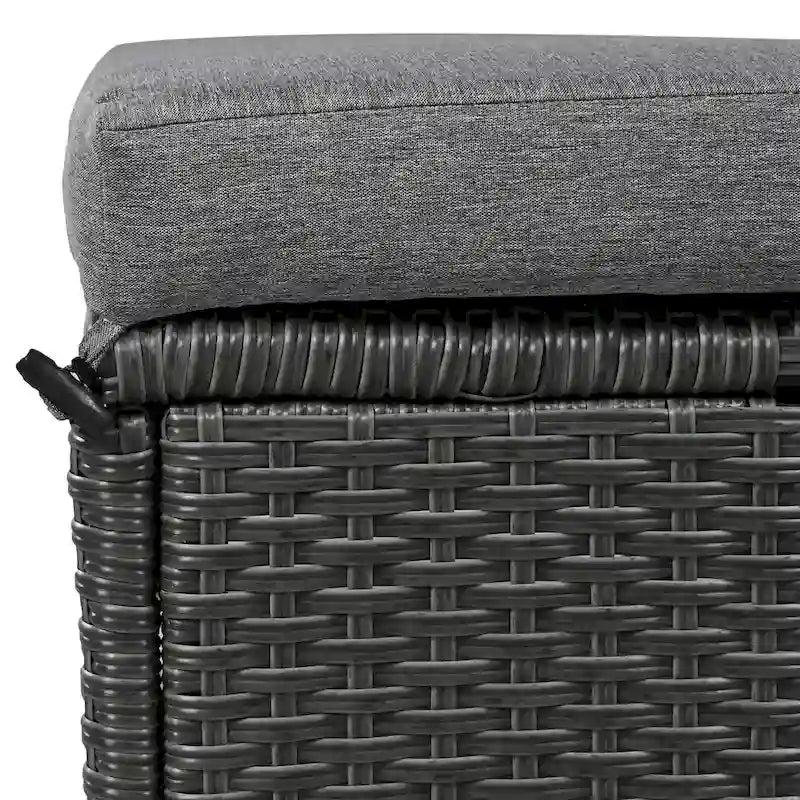 Set Divano da Esterno in Rattan da 5 Pezzi, Set di Mobili da Giardino in Vimini PE per Tutte le Stagioni con 2 Tavolini Laterali Estensibili e Tavolo