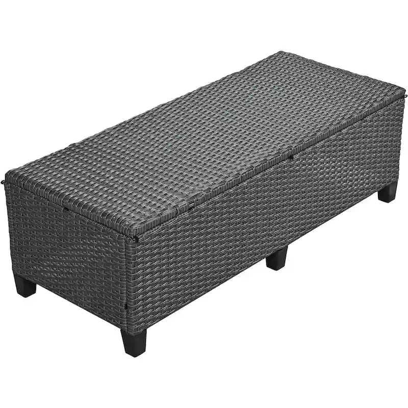 Set Divano da Esterno in Rattan da 5 Pezzi, Set di Mobili da Giardino in Vimini PE per Tutte le Stagioni con 2 Tavolini Laterali Estensibili e Tavolo