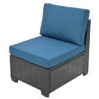 Ensemble de mobilier d'extérieur 10 pièces, ensemble de canapés modulaires en rotin pour terrasse, ensemble de conversation toutes saisons avec coussins et table basse