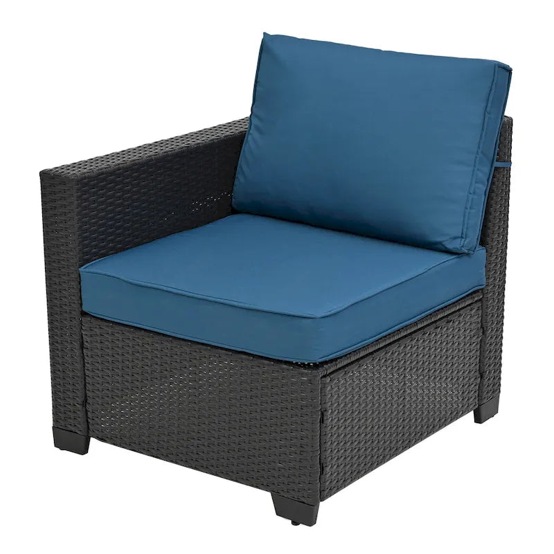 Ensemble de mobilier d'extérieur 10 pièces, ensemble de canapés modulaires en rotin pour terrasse, ensemble de conversation toutes saisons avec coussins et table basse