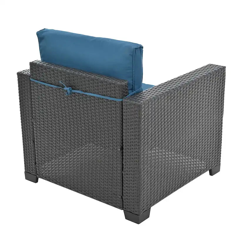 Ensemble de mobilier d'extérieur 10 pièces, ensemble de canapés modulaires en rotin pour terrasse, ensemble de conversation toutes saisons avec coussins et table basse