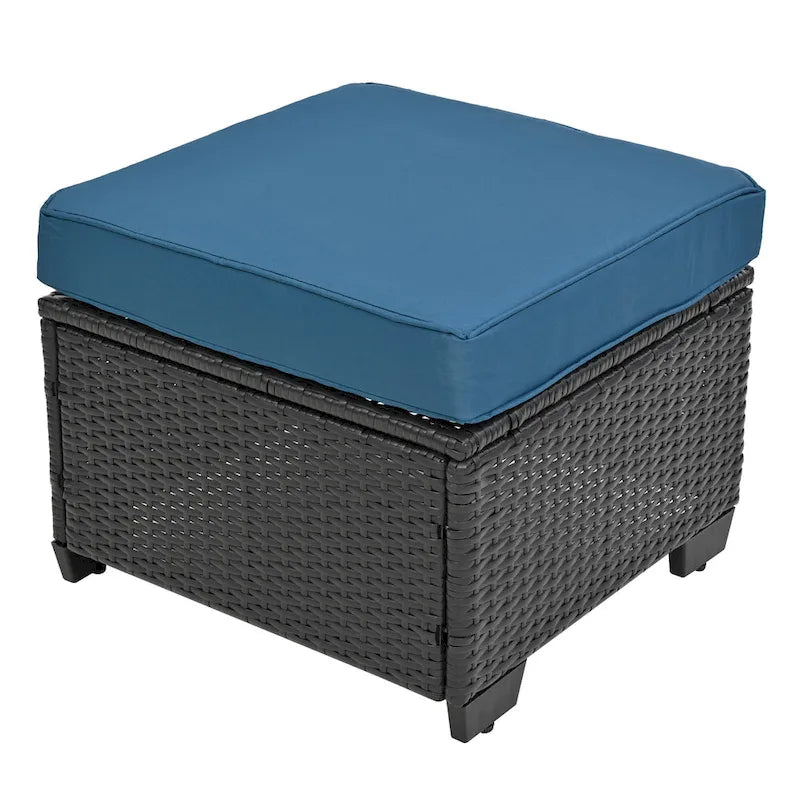 Ensemble de mobilier d'extérieur 10 pièces, ensemble de canapés modulaires en rotin pour terrasse, ensemble de conversation toutes saisons avec coussins et table basse