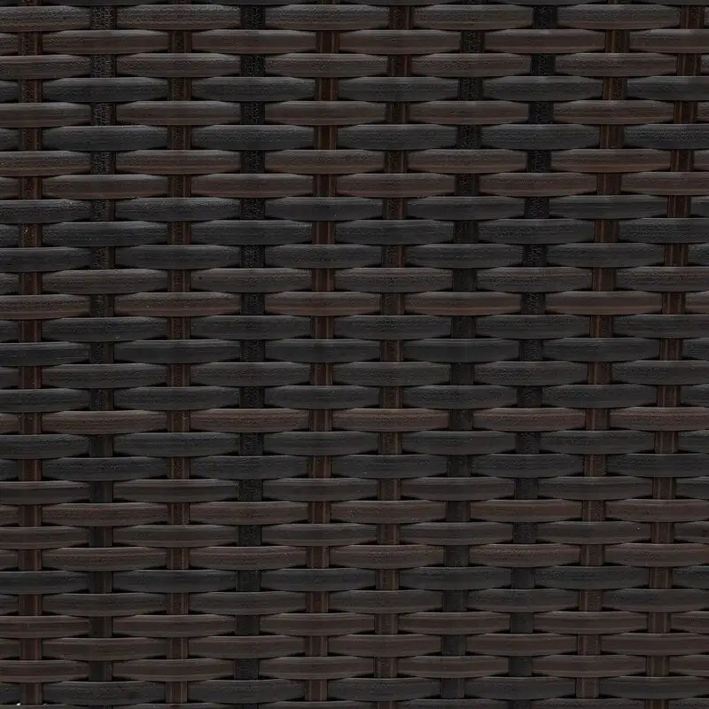 Ensemble sectionnel 5 pièces en rotin PE marron tout temps, canapé d'extérieur demi-lune avec table en verre trempé pour patio et jardin